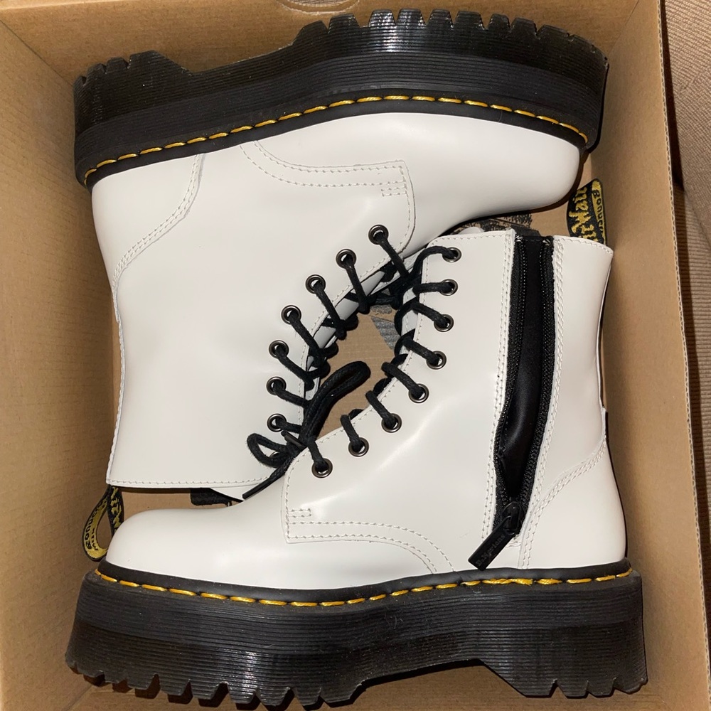 white platform doc martens